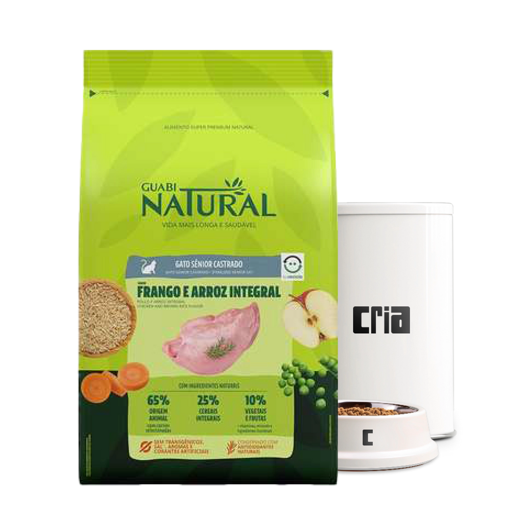 Guabi Natural Gatos Senior Castrados Sabor Frango e Arroz Integral (venda por 100g)