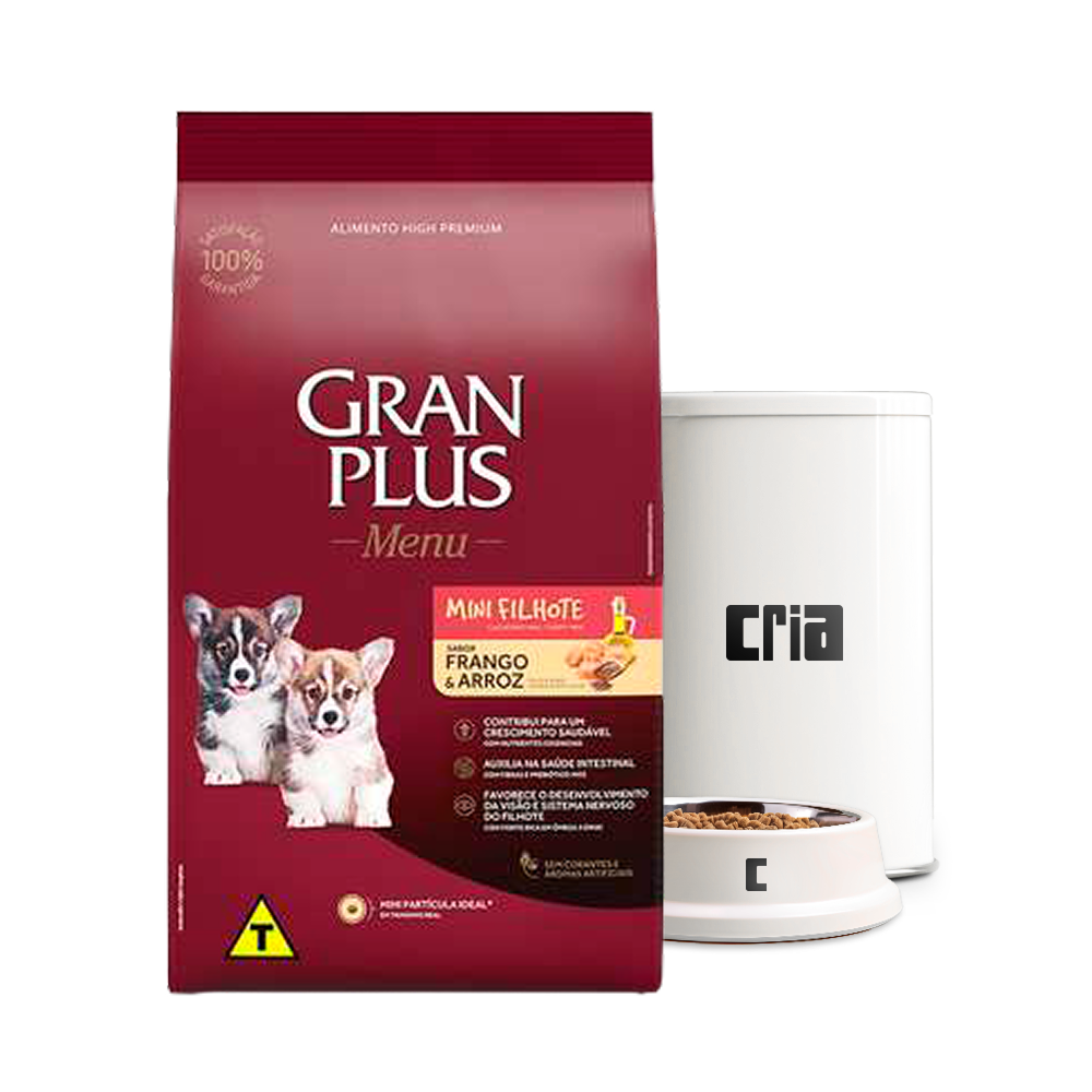 Gran Plus Menu Cão Filhote Porte Mini Frango e Arroz (venda por 100g)