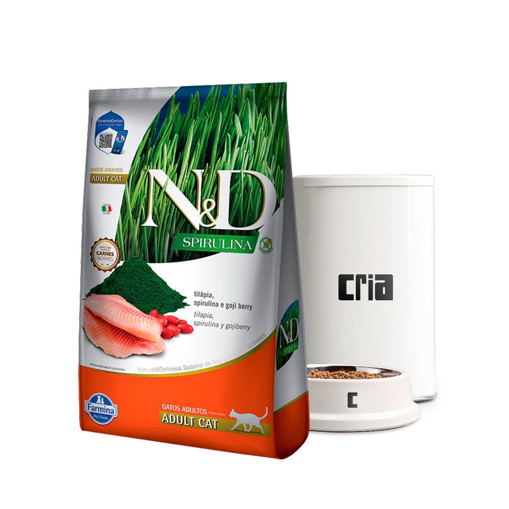 N&D Spirulina Gato Adulto Tilápia (venda por 100g)