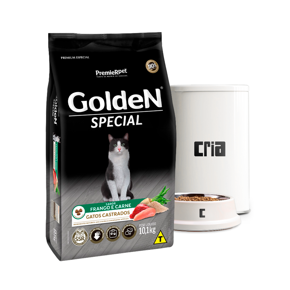 Premier Golden Special Gato Castrado Sabor Frango e Carne (venda por 100g)