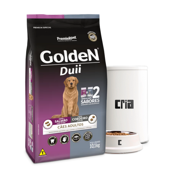 Golden Cães Adultos Duii Sabores Salmão com Ervas e Cordeiro com Arroz (venda por 100g)