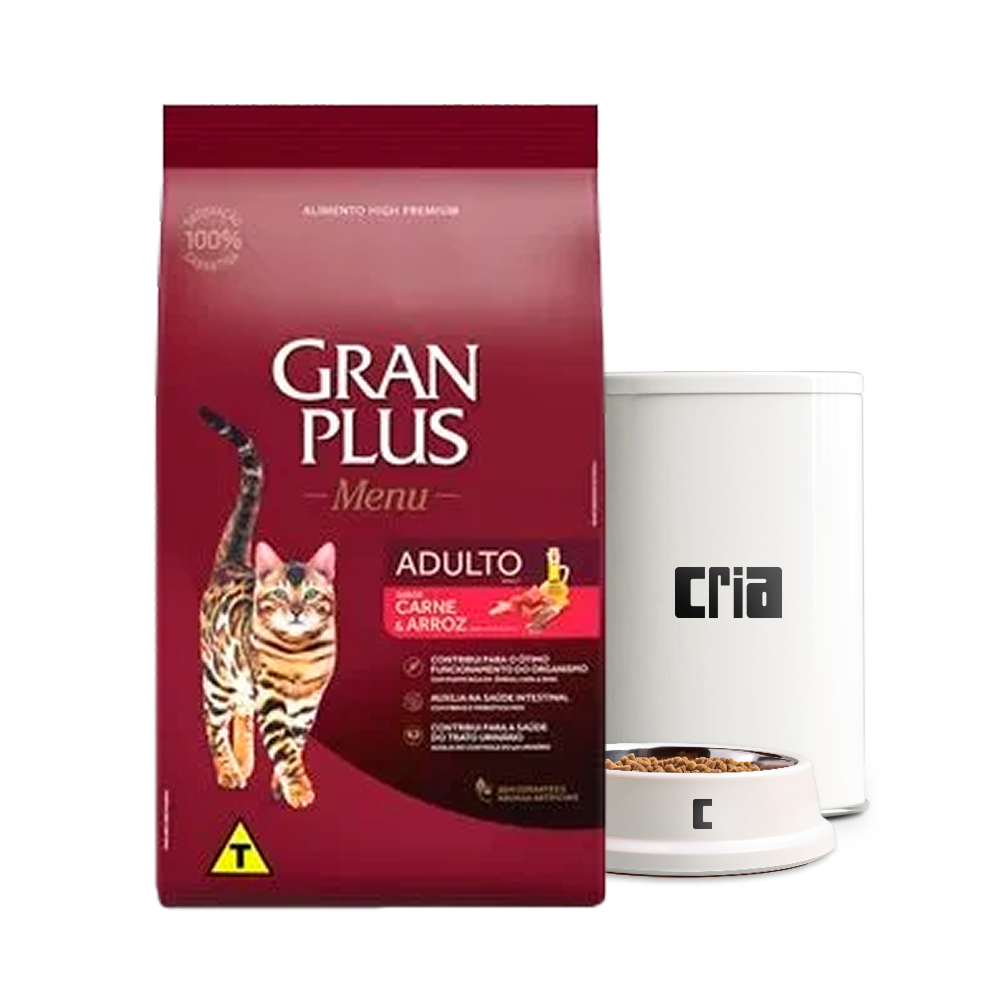 Gran Plus Menu Gato Adulto Carne e Arroz (venda por 100g)