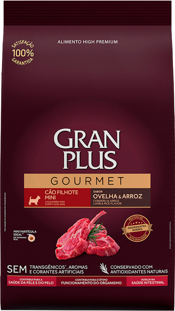 Gran Plus Gourmet Cães Filhotes Porte Mini Sabor Ovelha e Arroz (venda por 100g)